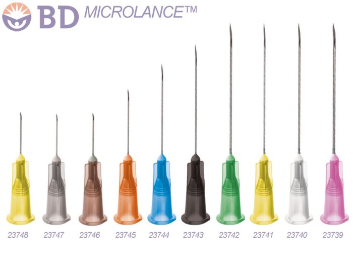 Most common needle gauge for venipuncture